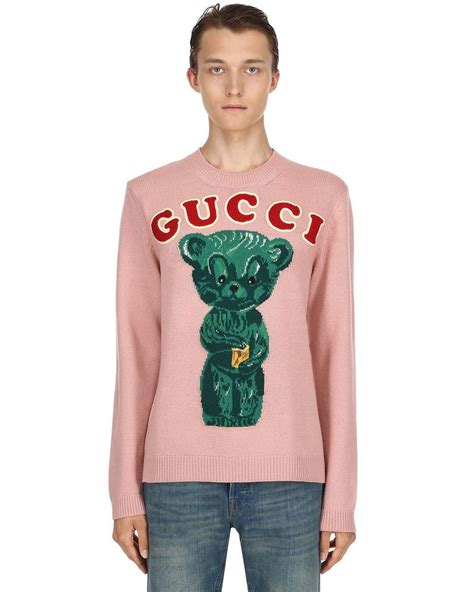 sweater with bear wearing gucci sweater|Gucci handbags.